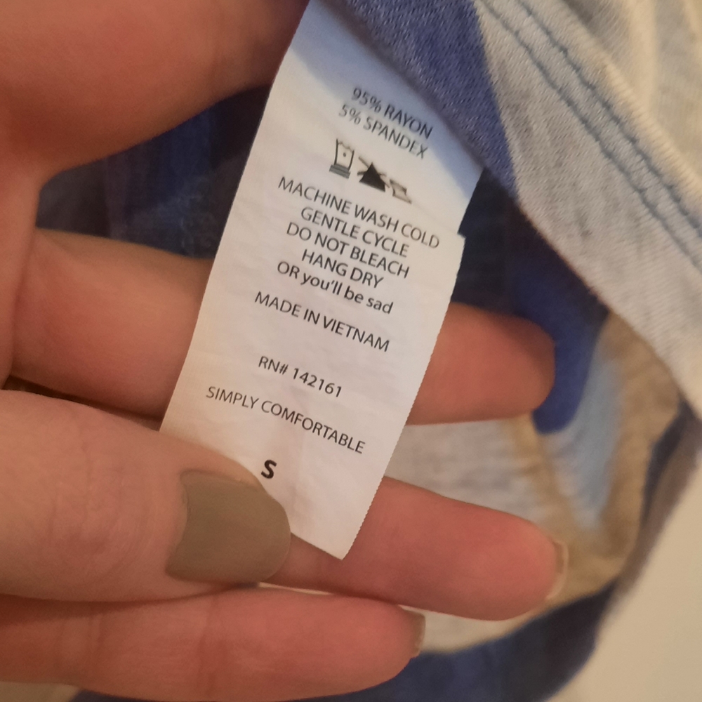 LuLaRoe Raglan Sleeve Randy Striped Shirt - Picture 6 of 7